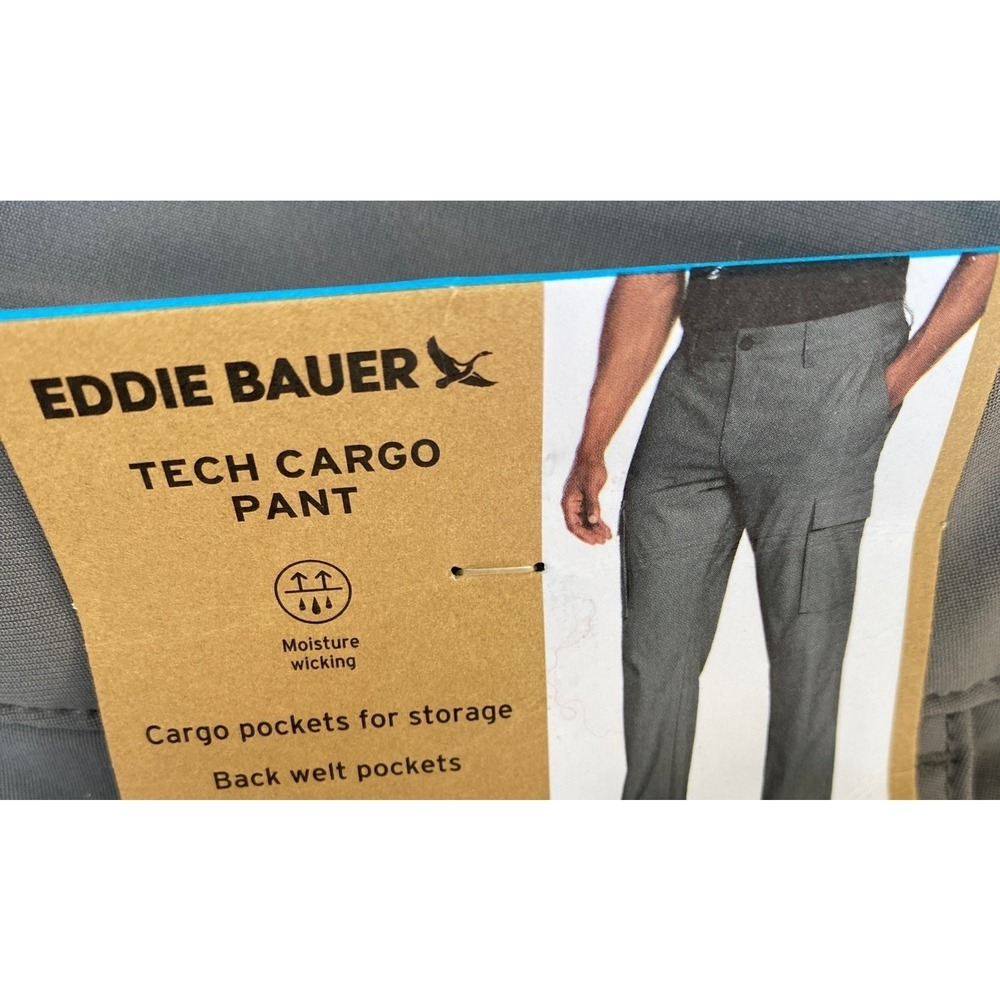 Eddie Bauer Tech Cargo Pants Men XXL Gray Moisture Wicking Straight Leg NWT - Picture 4 of 11